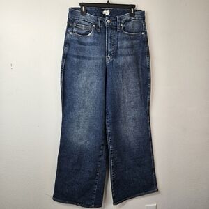 Good American Wide Leg Jeans Size 15 34 Medium Wash Indigo 292